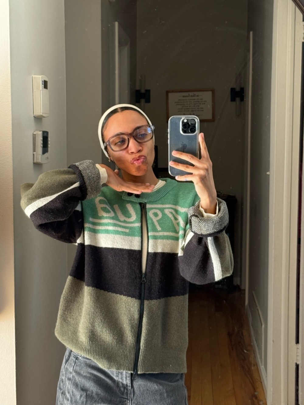 Multi Toned Zip Up